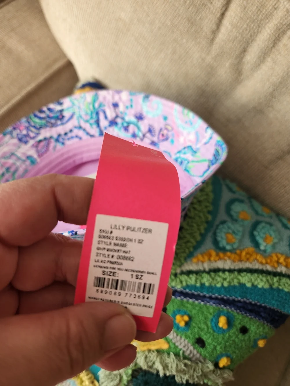 Lilly Pulitzer Pink Paisley Print Bucket Hat